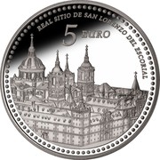 Spain 5 Euro Royal Monastery of San Lorenzo de El Escorial 2013 Proof KM# 1299 5 EURO REAL SITIO DE SAN LORENZO DE EL ESCORIAL coin reverse Spain 5 Euro Royal Monastery of San Lorenzo de El Escorial 2013 Proof KM# 1299 5 EURO REAL SITIO DE SAN LORENZO DE EL ESCORIAL coin reverse