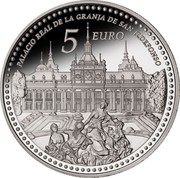 Spain 5 Euro Royal Palace of La Granja de San Ildefonso 2013 Proof KM# 1296 5 EURO PALACIO REAL DE LA GRANJA DE SAN ILDEFONSO coin reverse Spain 5 Euro Royal Palace of La Granja de San Ildefonso 2013 Proof KM# 1296 5 EURO PALACIO REAL DE LA GRANJA DE SAN ILDEFONSO coin reverse