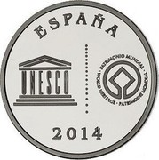 Spain 5 Euro Alcala de Henares 2014 (M) Proof KM# 1332 2014 ESPAÑA PATRIMONIO MUNDIAL WORLD HERITAGE PATRIMOINE MONDIAL /UNESCO coin obverse Spain 5 Euro Alcala de Henares 2014 (M) Proof KM# 1332 2014 ESPAÑA PATRIMONIO MUNDIAL WORLD HERITAGE PATRIMOINE MONDIAL /UNESCO coin obverse