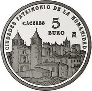 Spain 5 Euro Caceres 2014 (M) Proof KM# 1335 5 EURO CACERES CIUDADES PATRIMONIO DE LA HUMANIDAD M coin reverse Spain 5 Euro Caceres 2014 (M) Proof KM# 1335 5 EURO CACERES CIUDADES PATRIMONIO DE LA HUMANIDAD M coin reverse