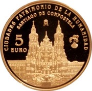 Spain 5 Euro Santiago de Compostela 2015 (M) Proof KM# 1356 2015 ESPAÑA PATRIMONIO MUNDIAL WORLD HERITAGE PATRIMOINE MONDIAL UNESCO coin obverse Spain 5 Euro Santiago de Compostela 2015 (M) Proof KM# 1356 2015 ESPAÑA PATRIMONIO MUNDIAL WORLD HERITAGE PATRIMOINE MONDIAL UNESCO coin obverse
