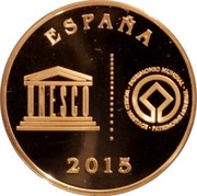 Spain 5 Euro San Cristobal de la Laguna 2015 (M) Proof KM# 1345 2015 ESPAÑA PATRIMONIO MUNDIAL WORLD HERITAGE PATRIMOINE MONDIAL UNESCO coin obverse Spain 5 Euro San Cristobal de la Laguna 2015 (M) Proof KM# 1345 2015 ESPAÑA PATRIMONIO MUNDIAL WORLD HERITAGE PATRIMOINE MONDIAL UNESCO coin obverse