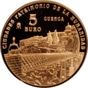 Spain 5 Euro Cuenca 2015 (M) Proof KM# 1341 5 EURO CIUDADES PATRIMONIO DE LA HUMANIDAD CUENCA coin reverse Spain 5 Euro Cuenca 2015 (M) Proof KM# 1341 5 EURO CIUDADES PATRIMONIO DE LA HUMANIDAD CUENCA coin reverse