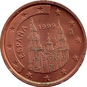 Spain 5 Euro Cent Cathedral 1999 (M) KM# 1042 ESPAÑA 2002 M coin obverse Spain 5 Euro Cent Cathedral 1999 (M) KM# 1042 ESPAÑA 2002 M coin obverse