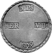 Spain 5 PS Taraggona 1809 Small 0 KM# 8 5 PS FER VII 1809 coin obverse Spain 5 PS Taraggona 1809 Small 0 KM# 8 5 PS FER VII 1809 coin obverse