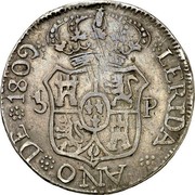 Spain 5 P Fernando VII 1809 KM# 11 5 P LERIDA AÑO DE 1809 coin reverse Spain 5 P Fernando VII 1809 KM# 11 5 P LERIDA AÑO DE 1809 coin reverse