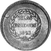 Spain 5 Pesetas Majorca 1823 C# L9.2 YSLAS BALEARES 1823 coin reverse Spain 5 Pesetas Majorca 1823 C# L9.2 YSLAS BALEARES 1823 coin reverse