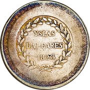 Spain 5 Pesetas Majorca 1823 C# L9.1 YSLAS BALEARES 1823 coin reverse Spain 5 Pesetas Majorca 1823 C# L9.1 YSLAS BALEARES 1823 coin reverse