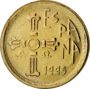 Spain 5 Pesetas Asturias 1995 KM# 946 ESPAÑA 1995 coin obverse Spain 5 Pesetas Asturias 1995 KM# 946 ESPAÑA 1995 coin obverse