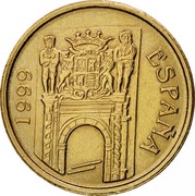 Spain 5 Pesetas Murcia 1999 KM# 1008 1999 ESPAÑA coin obverse Spain 5 Pesetas Murcia 1999 KM# 1008 1999 ESPAÑA coin obverse