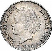 Spain 50 Centimos Alfonso XIII 1894 (94) PG-V KM# 703 1894 ALFONSO XIII POR LA G DE DIOS coin obverse Spain 50 Centimos Alfonso XIII 1894 (94) PG-V KM# 703 1894 ALFONSO XIII POR LA G DE DIOS coin obverse