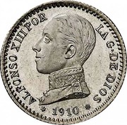 Spain 50 Cent Alfonso XIII 5th portrait 1910 (10) PC-V KM# 730 ALFONSO XIII POR LA G DE DIOS 1910 coin obverse Spain 50 Cent Alfonso XIII 5th portrait 1910 (10) PC-V KM# 730 ALFONSO XIII POR LA G DE DIOS 1910 coin obverse
