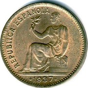 Spain 50 Centimos 1937 (34) KM# 754.1 Republic (1931 - 1939) REPUBLICA ESPAÑOLA 1937 coin obverse Spain 50 Centimos 1937 (34) KM# 754.1 Republic (1931 - 1939) REPUBLICA ESPAÑOLA 1937 coin obverse