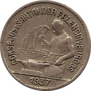 Spain 50 Cts Stander Palencia 1937 KM# 1.1 CONSEJO DE SANTANDER PALENCIA Y BURGOS 1937 coin obverse Spain 50 Cts Stander Palencia 1937 KM# 1.1 CONSEJO DE SANTANDER PALENCIA Y BURGOS 1937 coin obverse