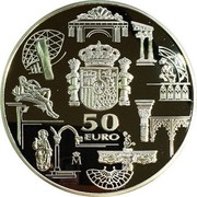 Spain 50 Euro First Anniversary of the Introduction of the Euro 2003 Proof KM# 1093 50 EURO M coin reverse Spain 50 Euro First Anniversary of the Introduction of the Euro 2003 Proof KM# 1093 50 EURO M coin reverse