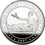 Spain 50 Euro 5th Anniversary of the Euro 2007 Proof KM# 1127 JUAN CARLOS I REY DE ESPAÑA 2007 coin obverse