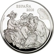 Spain 50 Euro Spanish Painters - Velazquez 2008 Proof KM# 1189 VELÁZQUEZ ESPAÑA 2008 coin obverse Spain 50 Euro Spanish Painters - Velazquez 2008 Proof KM# 1189 VELÁZQUEZ ESPAÑA 2008 coin obverse