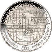 Spain 50 Euro 500th Anniversary of the Pacific Ocean Discovery 2013 Proof KM# 1287 50 EURO DESCUBRIMIENTO 500 OCÉANO PACÍFICO coin reverse Spain 50 Euro 500th Anniversary of the Pacific Ocean Discovery 2013 Proof KM# 1287 50 EURO DESCUBRIMIENTO 500 OCÉANO PACÍFICO coin reverse