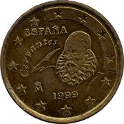 Spain 50 Euro Cent Cervantes 1999 (M) KM# 1045 ESPAÑA CERVANTES M 2001 coin obverse Spain 50 Euro Cent Cervantes 1999 (M) KM# 1045 ESPAÑA CERVANTES M 2001 coin obverse