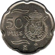 Spain 50 Pesetas Juan Carlos I 1998 KM# 991 50 PTAS M coin reverse Spain 50 Pesetas Juan Carlos I 1998 KM# 991 50 PTAS M coin reverse