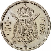 Spain 50 Pesetas (Juan Carlos I) KM# 825 50 PTAS M coin reverse Spain 50 Pesetas (Juan Carlos I) KM# 825 50 PTAS M coin reverse