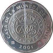Spain 500 Pesetas Mint of Segovia 2001 Proof KM# 1131 CASA DE LA MONEDA DE SEGOVIA - 2001 coin obverse Spain 500 Pesetas Mint of Segovia 2001 Proof KM# 1131 CASA DE LA MONEDA DE SEGOVIA - 2001 coin obverse
