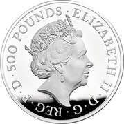 UK 500 Pounds Britannia - Premium Exclusive 2021 ELIZABETH II D G REG F D 500 POUNDS JC coin obverse UK 500 Pounds Britannia - Premium Exclusive 2021 ELIZABETH II D G REG F D 500 POUNDS JC coin obverse