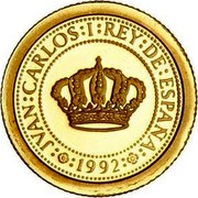 Spain 5000 Pesetas Screw Press 1992 Proof KM# 1001 JVAN CARLOS I REY DE ESPAÑA 1992 coin obverse Spain 5000 Pesetas Screw Press 1992 Proof KM# 1001 JVAN CARLOS I REY DE ESPAÑA 1992 coin obverse