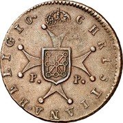 Spain 6 M Ferdinand III Bare Head 1818 KM# 125 RELIGIO CHRISTIANA coin reverse Spain 6 M Ferdinand III Bare Head 1818 KM# 125 RELIGIO CHRISTIANA coin reverse
