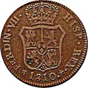 Spain VI Quar FERDINAND VII 1810 KM# 116 FERDIN VII HISP REX 1810 coin obverse Spain VI Quar FERDINAND VII 1810 KM# 116 FERDIN VII HISP REX 1810 coin obverse