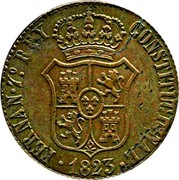 Spain 6 Quar Barcelona 1823 KM# 81 FERNAN 7° REY CONSTITUCIONAL 1823 coin obverse Spain 6 Quar Barcelona 1823 KM# 81 FERNAN 7° REY CONSTITUCIONAL 1823 coin obverse