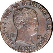 Spain 8 M Segovia Acueduct 1823 KM# 502.2 .FERN J O POR LA G DE DIOS Y LA CONST 8 M 1823 coin obverse Spain 8 M Segovia Acueduct 1823 KM# 502.2 .FERN J O POR LA G DE DIOS Y LA CONST 8 M 1823 coin obverse