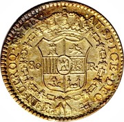 Spain 80 R Joseph Napolean 1809 AI KM# 542 AUSPICE DEO IN ULTROQ FELIX M AI 80 R coin reverse Spain 80 R Joseph Napolean 1809 AI KM# 542 AUSPICE DEO IN ULTROQ FELIX M AI 80 R coin reverse