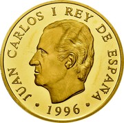 Spain 80000 Pesetas Culture and Nature - Blind Man's Bluff 1996 Proof KM# 972 JUAN CARLOS I REY DE ESPAÑA 1996 coin obverse Spain 80000 Pesetas Culture and Nature - Blind Man's Bluff 1996 Proof KM# 972 JUAN CARLOS I REY DE ESPAÑA 1996 coin obverse