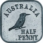 Australia Half Penny George V Kookaburra Pattern - Type 1 1920  Pattern KM# Pn13a AUSTRALIA HALF PENNY coin reverse Australia Half Penny George V Kookaburra Pattern - Type 1 1920  Pattern KM# Pn13a AUSTRALIA HALF PENNY coin reverse