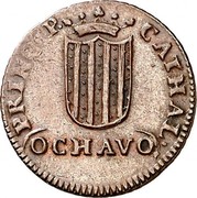 Spain Ochavo Catalonia 1813 KM# 118 PRINCIP CATHAL OCHAVO coin reverse Spain Ochavo Catalonia 1813 KM# 118 PRINCIP CATHAL OCHAVO coin reverse