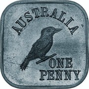 Australia One Penny George V Kookaburra Pattern - Type 5a 1919  Pattern KM# Pn10a AUSTRALIA ONE PENNY coin reverse Australia One Penny George V Kookaburra Pattern - Type 5a 1919  Pattern KM# Pn10a AUSTRALIA ONE PENNY coin reverse
