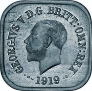 Australia One Penny George V Kookaburra Pattern - Type 6a 1919  Pattern KM# Pn11a GEORGE V D G BRITT OMN REX 1919 coin obverse Australia One Penny George V Kookaburra Pattern - Type 6a 1919  Pattern KM# Pn11a GEORGE V D G BRITT OMN REX 1919 coin obverse