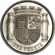 Spain Una Peseta 1933 (3-4) Rotated reverse varieties exist, with values greatly increasing by the degree of rotation. KM# 750 Republic (1931 - 1939) UNA PESETA PLUS ULTRA coin reverse Spain Una Peseta 1933 (3-4) Rotated reverse varieties exist, with values greatly increasing by the degree of rotation. KM# 750 Republic (1931 - 1939) UNA PESETA PLUS ULTRA coin reverse