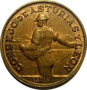 Spain 1 Peseta Asturias and Leon 1937 KM# 2 CONSEJO DE ASTURIAS Y LEON coin obverse Spain 1 Peseta Asturias and Leon 1937 KM# 2 CONSEJO DE ASTURIAS Y LEON coin obverse