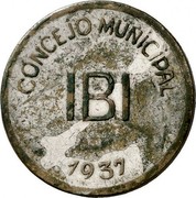 Spain 1 Peseta Ibi 1937 KM# 2 CONCEJO MUNICIPAL IBI 1937 coin obverse Spain 1 Peseta Ibi 1937 KM# 2 CONCEJO MUNICIPAL IBI 1937 coin obverse