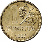 Spain 1 Peseta Rubia 1937 KM# 755 1 PESETA 1937 coin reverse Spain 1 Peseta Rubia 1937 KM# 755 1 PESETA 1937 coin reverse
