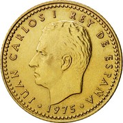 Spain Peseta Juan Carlos I 1975 (76) Proof KM# 806 JUAN CARLOS I REY DE ESPAÑA 1975 coin obverse Spain Peseta Juan Carlos I 1975 (76) Proof KM# 806 JUAN CARLOS I REY DE ESPAÑA 1975 coin obverse