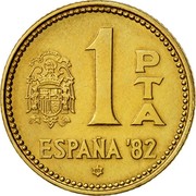 Spain 1 Peseta Juan Carlos I 1980 (80) Proof KM# 816 1 PTA ESPAÑA '82 80 coin reverse Spain 1 Peseta Juan Carlos I 1980 (80) Proof KM# 816 1 PTA ESPAÑA '82 80 coin reverse