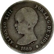 Spain Peseta Alfonso XIII 1889 (89) MP-M KM# 691 ALFONSO XIII POR LA G-DE DIOS 1891 G S coin obverse Spain Peseta Alfonso XIII 1889 (89) MP-M KM# 691 ALFONSO XIII POR LA G-DE DIOS 1891 G S coin obverse