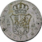 Spain Real Fernando VII 1826 AJ KM# 462.3 HISPANIARUM REX R 1 M AJ coin reverse Spain Real Fernando VII 1826 AJ KM# 462.3 HISPANIARUM REX R 1 M AJ coin reverse