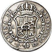 Spain Real (2 Reales de Vellon) Isabel II 1840 RD KM# 518.2 REYNA DE LAS ESPAÑAS 1 RL S RD coin reverse Spain Real (2 Reales de Vellon) Isabel II 1840 RD KM# 518.2 REYNA DE LAS ESPAÑAS 1 RL S RD coin reverse