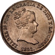 Spain Real Sevilla 1852 RD KM# 518.4 ISABEL 2A POR LA GRACIA DE DIOS Y LA CONST 1851 coin obverse Spain Real Sevilla 1852 RD KM# 518.4 ISABEL 2A POR LA GRACIA DE DIOS Y LA CONST 1851 coin obverse