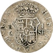 Spain R 1 (Fernando VII) KM# 463.1 HISPANIARUM REX R 1 C SF coin reverse Spain R 1 (Fernando VII) KM# 463.1 HISPANIARUM REX R 1 C SF coin reverse