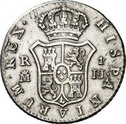 Spain R 1 (FERDINAND VII) KM# 463.2 HISPANIARUM REX R 1 M IJ coin reverse Spain R 1 (FERDINAND VII) KM# 463.2 HISPANIARUM REX R 1 M IJ coin reverse